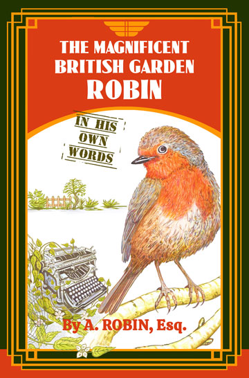 book cover shows painting of a UK robin perched on branch