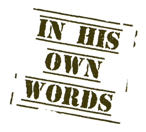 text in the form of a rubber stamp, slanting at angle